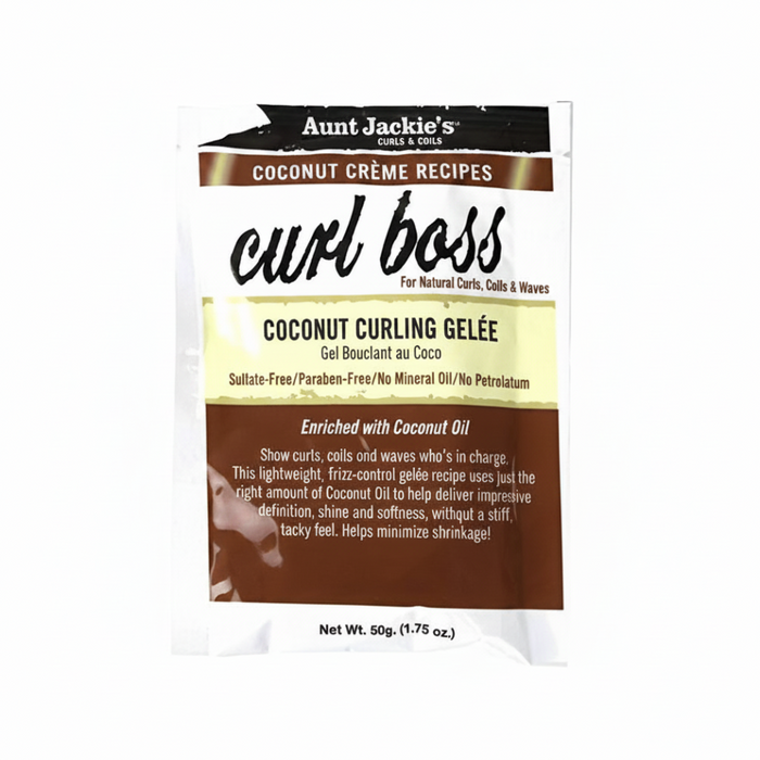 aunt jackies curl boss coconut curling gelee 1.75oz define curls frizz control shine soft hold styling gel