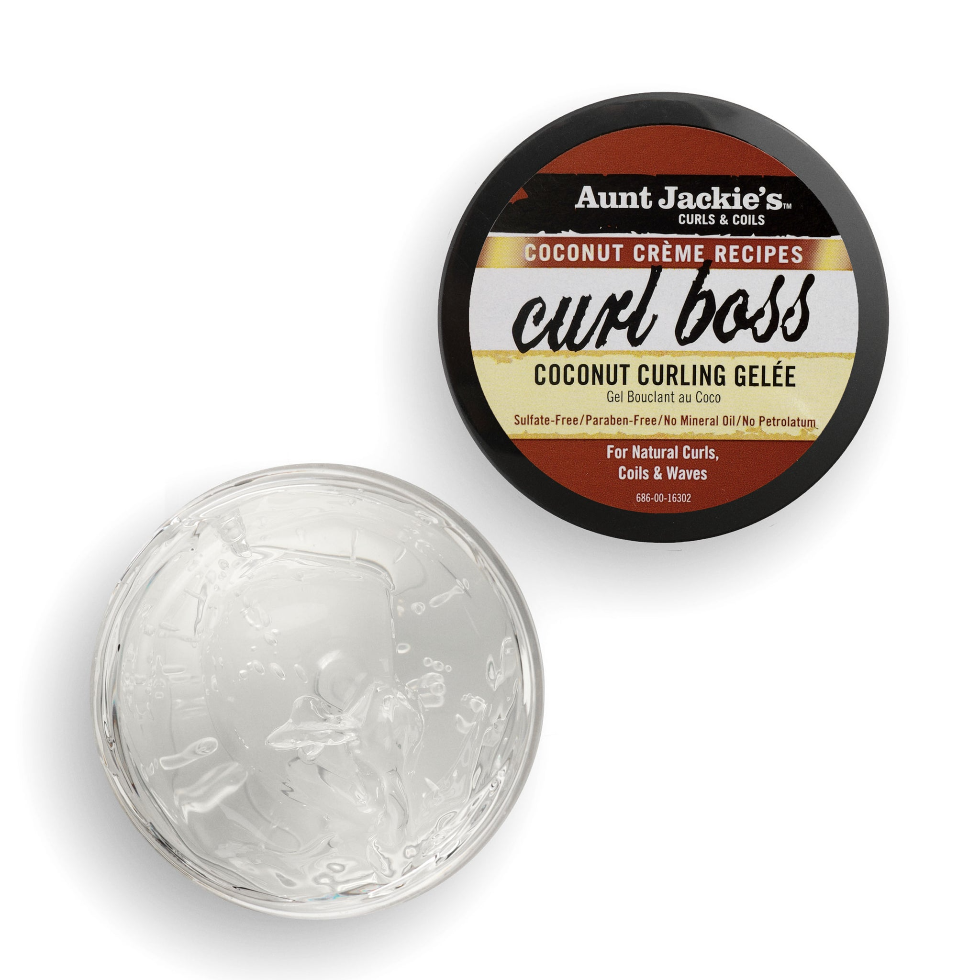 aunt jackies curl boss coconut curling gelee 15oz curl definition shine frizz control soft curls