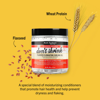 Aunt Jackie's Don't Shrink Flaxseed Elongating Curling Gel Defines Natural Curls – 15oz