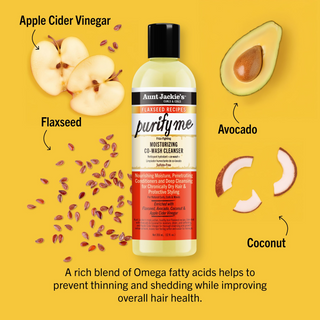 Aunt Jackie's Purify Me Co-Wash Cleanser, Moisturize & Remove Build-Up – 12oz