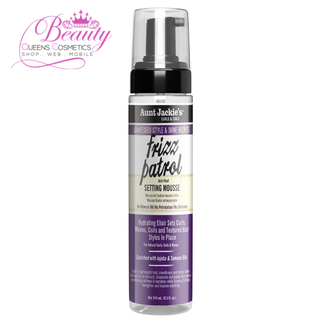 Aunt Jackie’s Frizz Patrol Anti-Poof Setting Mousse, Smooth & Define – 8.5oz