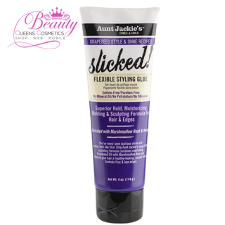 Aunt Jackie’s Grapeseed Slicked Styling Glue – 4oz Strong Hold Edge & Style Gel