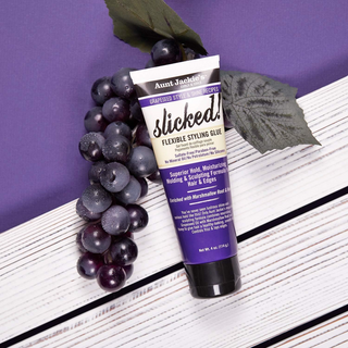Aunt Jackie’s Grapeseed Slicked Styling Glue – 4oz Strong Hold Edge & Style Gel