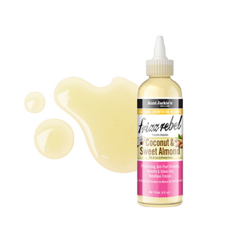 Aunt Jackie’s Frizz Rebel Coconut & Sweet Almond Growth Oil, Smooth & Shine – 4oz