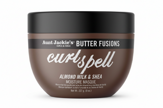 Aunt Jackie’s Butter Fusions Curl Spell Almond Milk & Shea Masque 227g deep conditioning hair mask for curls and moisture repair.