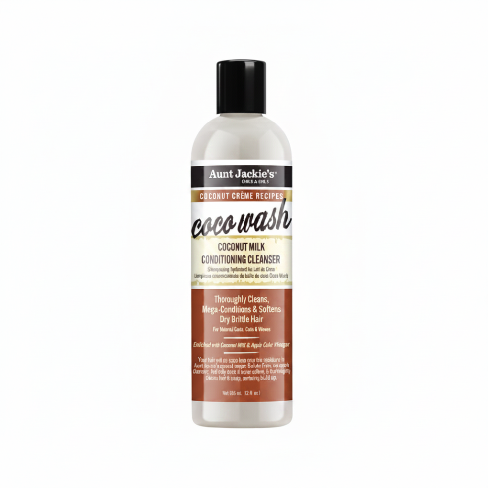 aunt jackies coco wash coconut milk cleanser 12oz conditioning hair wash curly hair care
