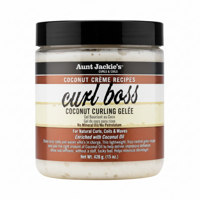 Aunt Jackie’s Curl Boss Coconut Curling Gelée 15oz | Shine & Curl Definition