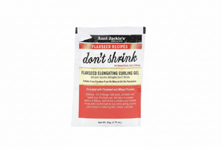 Aunt Jackie’s Don’t Shrink Flaxseed Elongating Curling Gel 1.75oz travel size curl defining gel for stretched frizz free curls.