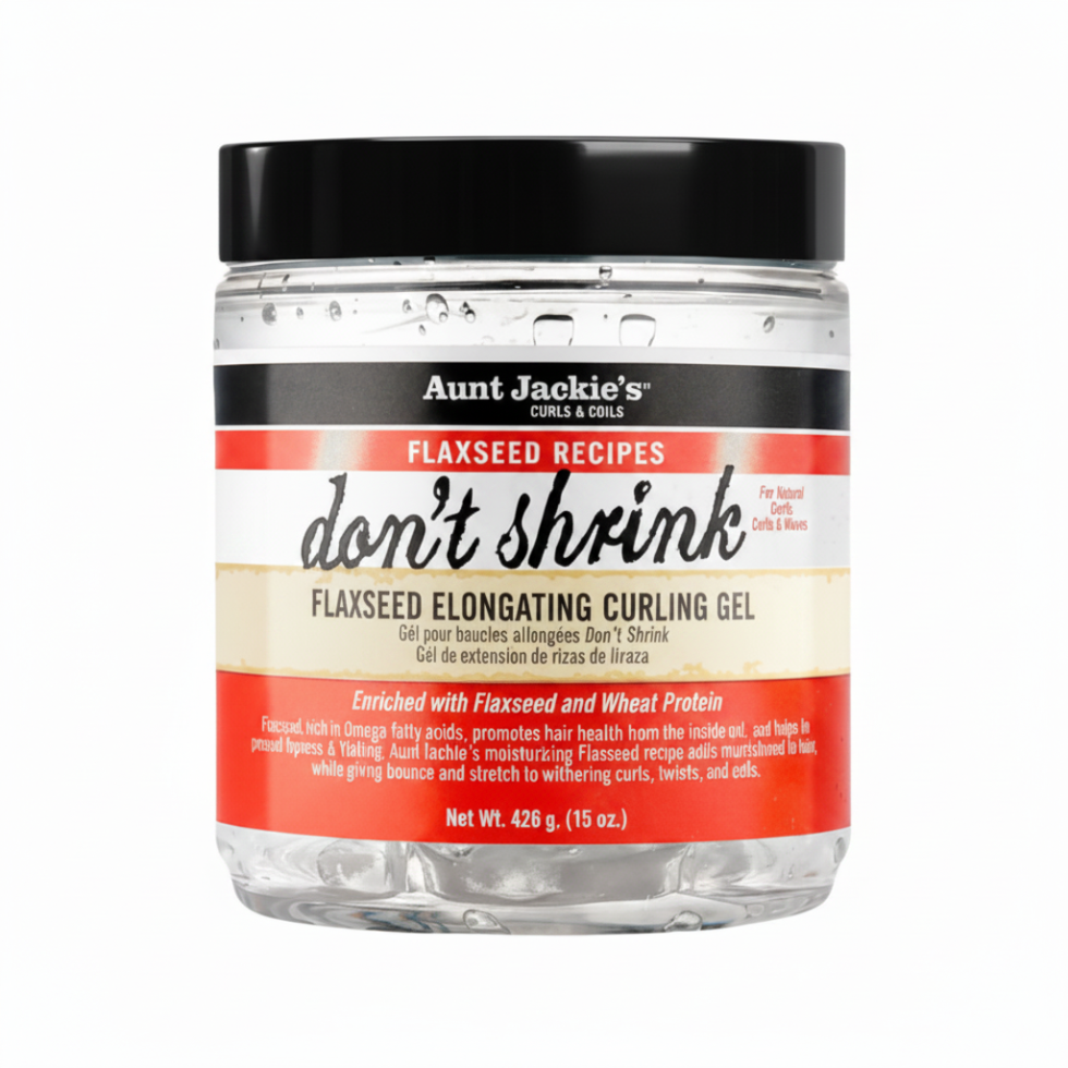 aunt jackies dont shrink curling gel 15oz flaxseed curl elongation definition frizz control soft curls