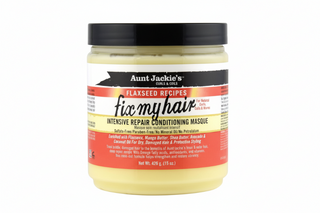 Aunt Jackie’s Flaxseed Fix My Hair Intensive Repair Conditioning Masque 15oz deep repair hair mask for damaged and dry hair.