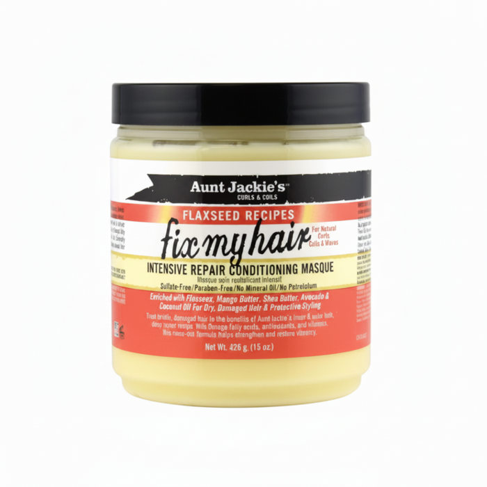 Aunt Jackie’s Flaxseed Fix My Hair Repair Masque 15oz | Intensive Conditioning Mask