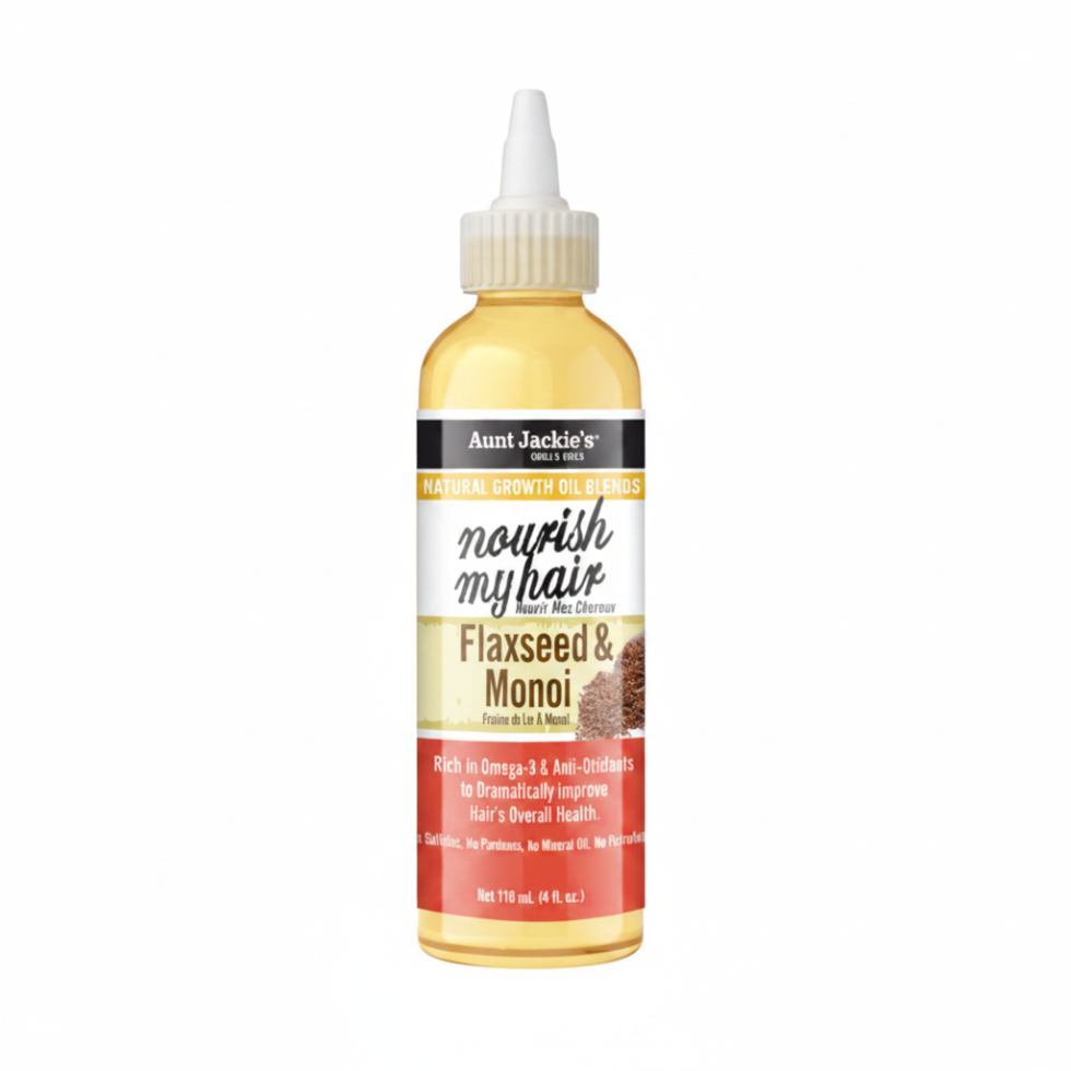 aunt jackies flaxseed monoi growth hair oil 4oz nourish strengthen scalp care reduces breakage adds shine