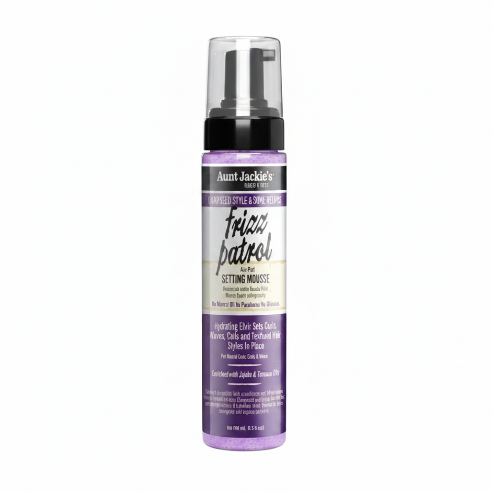 aunt jackies frizz patrol setting mousse 8.5oz anti frizz curl defining foam smooth bouncy curls
