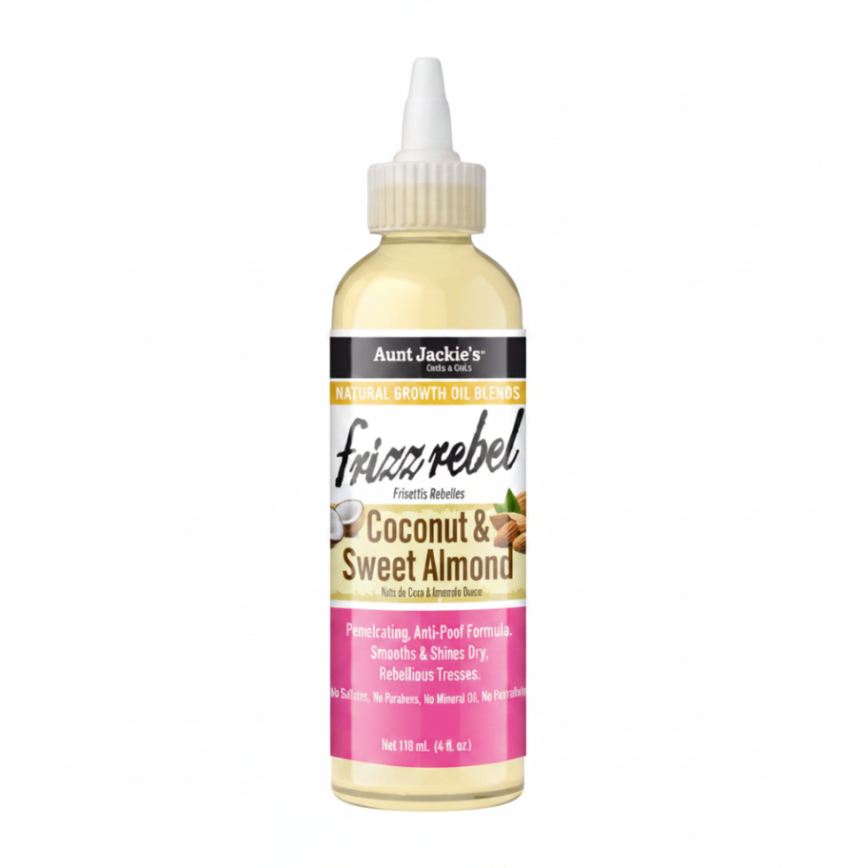 aunt jackies frizz rebel growth oil 4oz coconut sweet almond smooth shine oil controls frizz nourishes hair