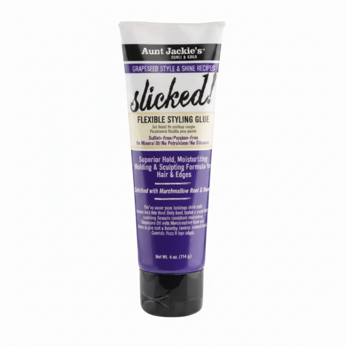 aunt jackies grapeseed slicked styling glue 4oz strong flexible hold gel edge control frizz smooth sleek style