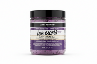 Aunt Jackie’s Ice Curls Glossy Curling Jelly 15oz shine and curl defining gel for smooth frizz free long lasting curls.