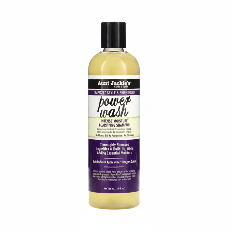 aunt jackies power wash clarifying shampoo 12oz intense moisture cleanser removes buildup scalp care