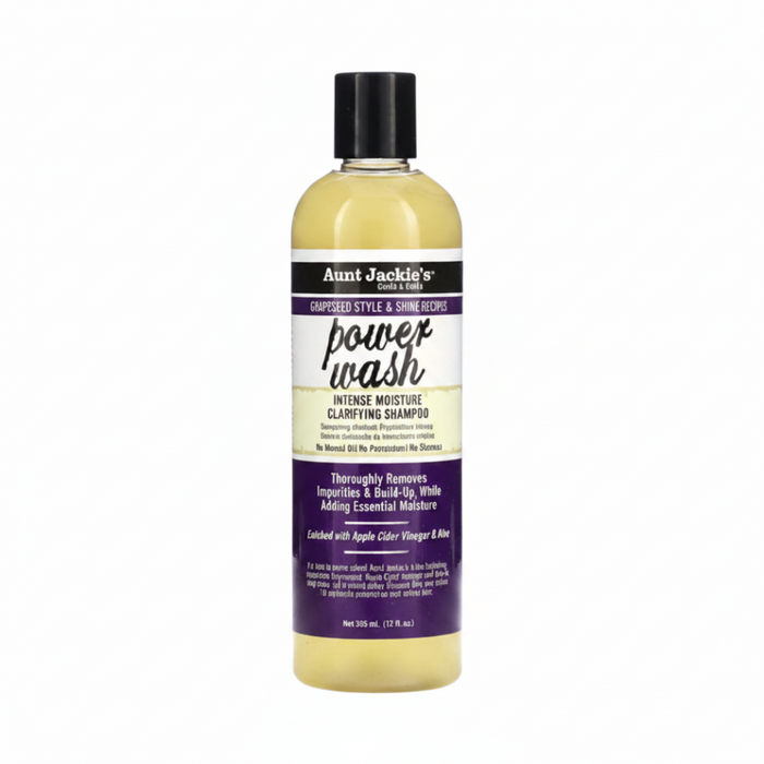 Aunt Jackie's Grapeseed Style &amp; Shine Recipes Power Wash Shampooing clarifiant hydratation intense 355 ml/12 oz