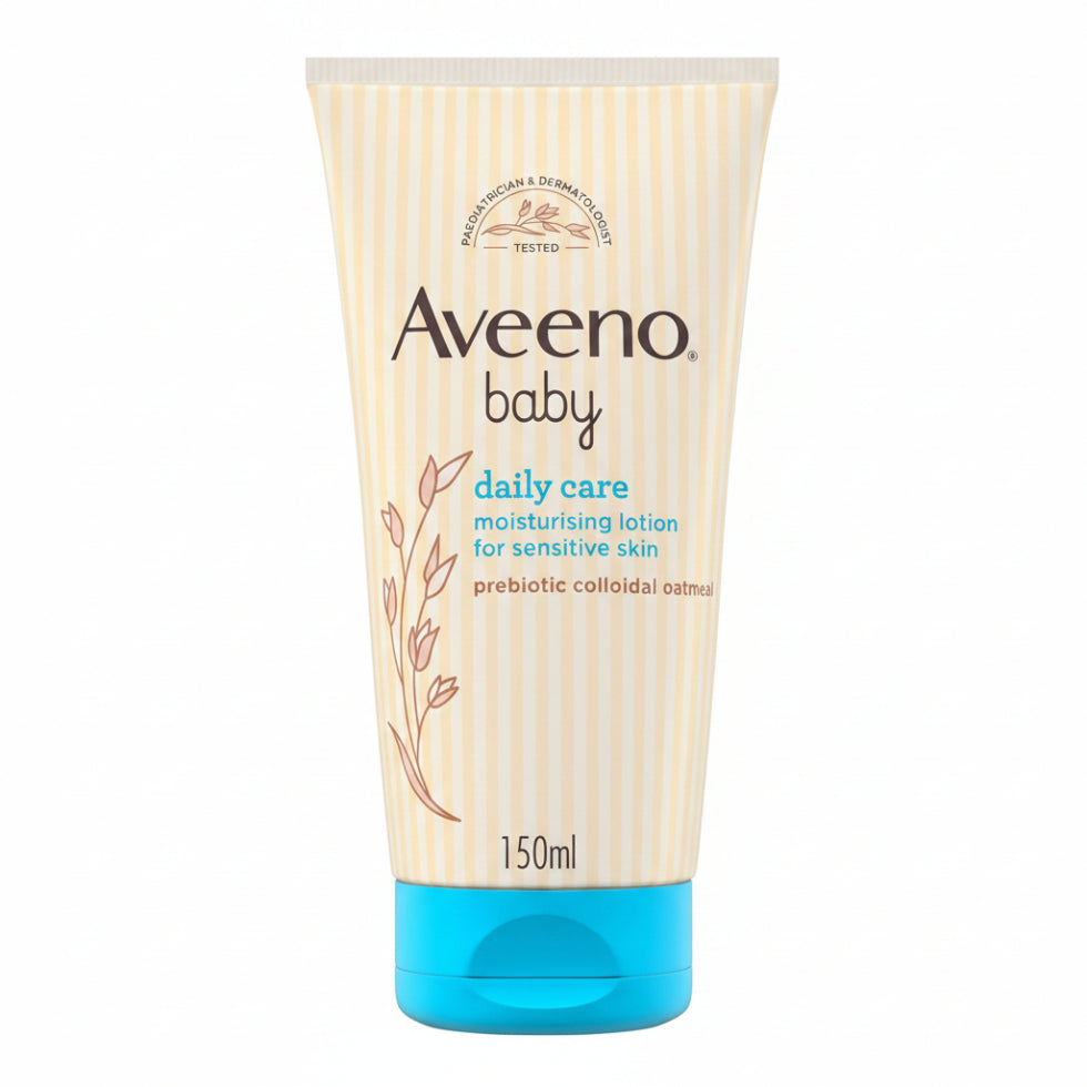 aveeno baby daily care moisturising lotion 150ml sensitive skin oat formula gentle hydration non greasy