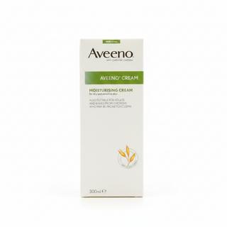 aveeno cream 300ml colloidal oatmeal moisturiser dry sensitive skin hydrating soft smooth non greasy