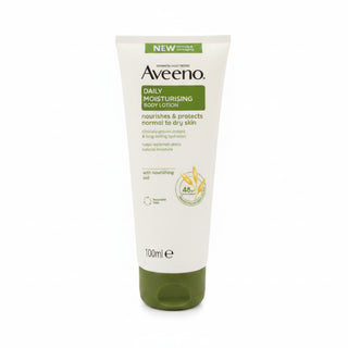 aveeno daily moisturising body lotion 100ml for hydrating soothing soft smooth healthy skin