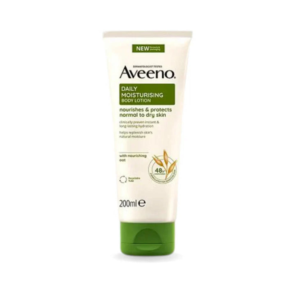 aveeno daily moisturising lotion 200ml oat sensitive skin hydrating non greasy soft smooth skin