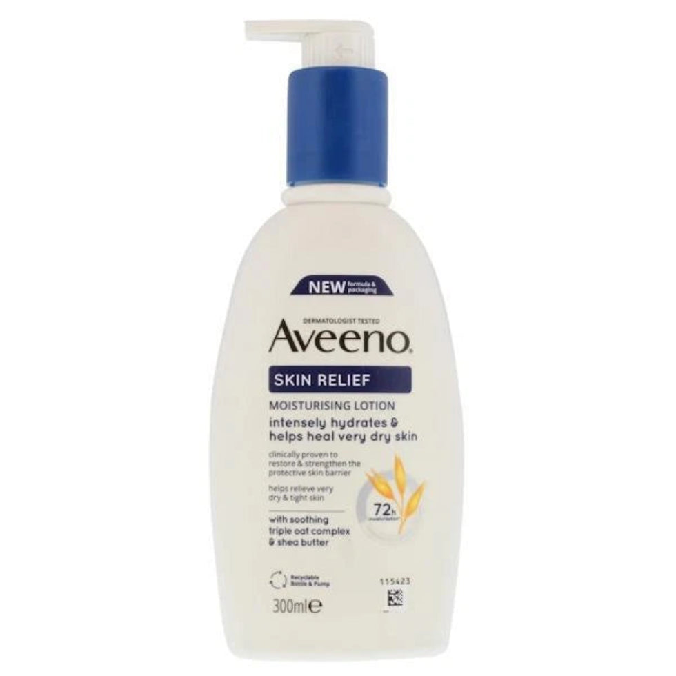aveeno skin relief moisturising lotion for very dry sensitive skin soothing hydrating soft smooth skin