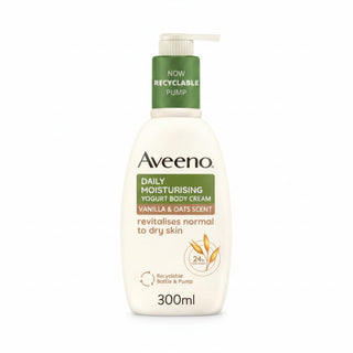 aveeno yogurt body cream 300ml oat greek yogurt sensitive skin hydrating non greasy soft smooth skin