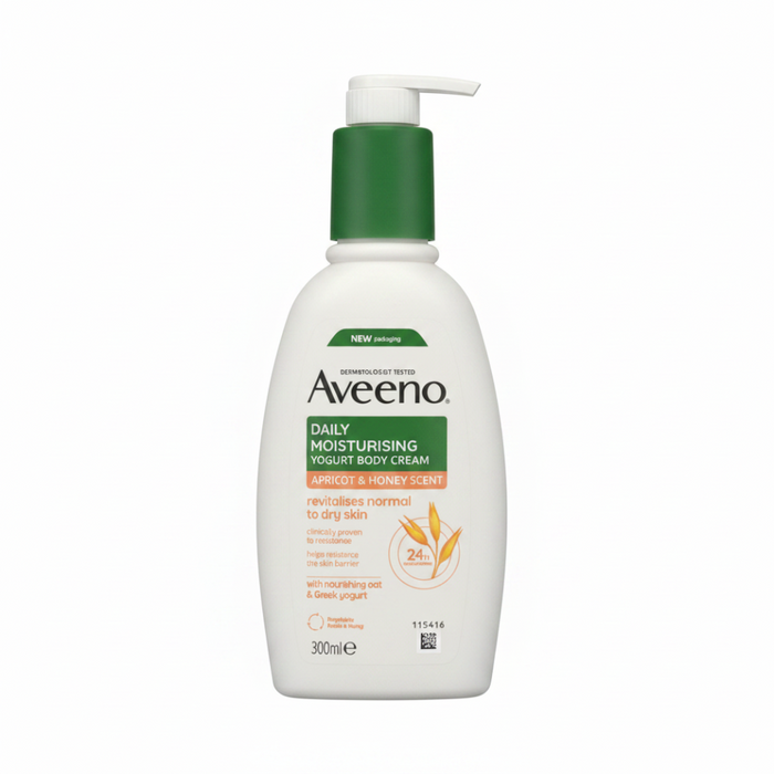 Aveeno Yogurt Body Cream 300ml | Vanilla & Oat Apricot Honey Scent