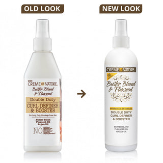 Creme of nature butter blend flaxseed curl definer booster 355ml refresh elongate curls moisturizing styling cream frizz control curl enhancer for natural hair