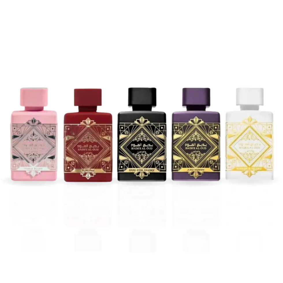 Bade’e Al Oud Mini Gift Set 5x5ml by Lattafa luxury oud perfume collection
