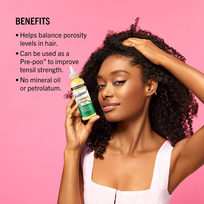 Aunt Jackie’s Balance Growth Oil 4oz | Grapeseed & Avocado Porosity Care Oil