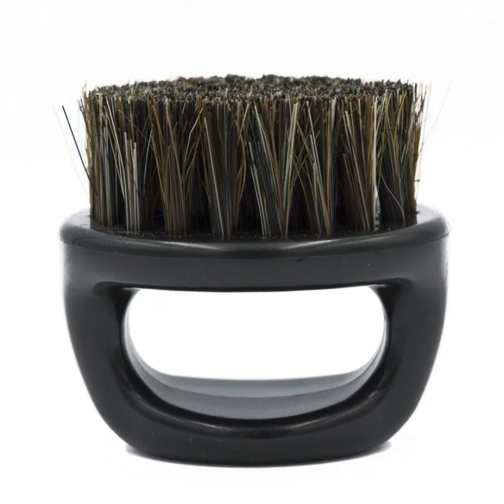 Barber pro men grooming finger brush natural bristle beard styling and detangling brush