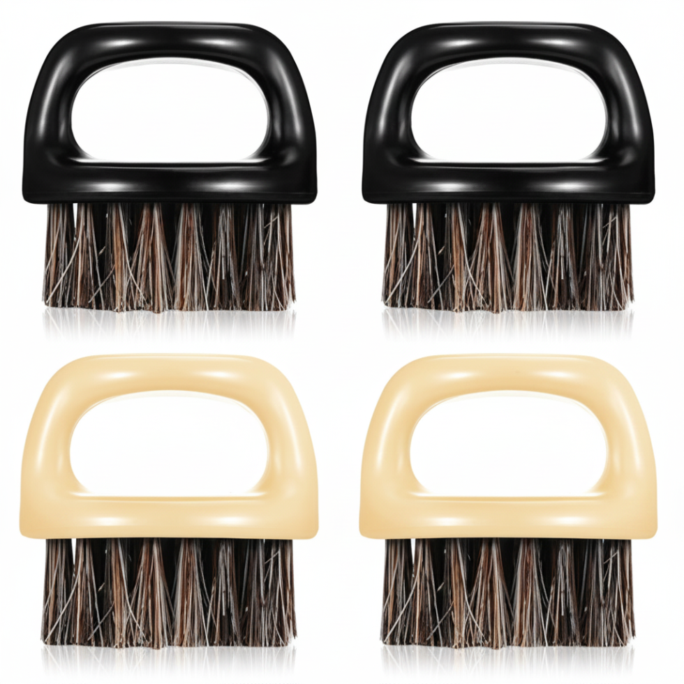 Barber pro men grooming finger brush natural bristle beard styling and detangling brush