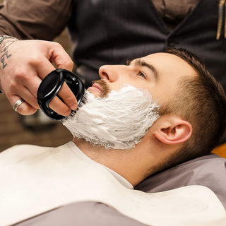 Barber pro men grooming finger brush natural bristle beard styling and detangling brush