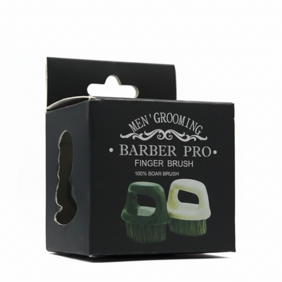 Barber pro men grooming finger brush natural bristle beard styling and detangling brush