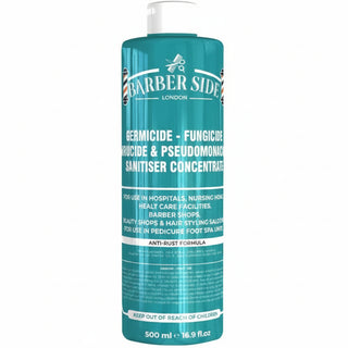 Barber side london germicide turquoise 500ml salon disinfectant tool cleaner for barbershops and professional salon hygiene and sanitation