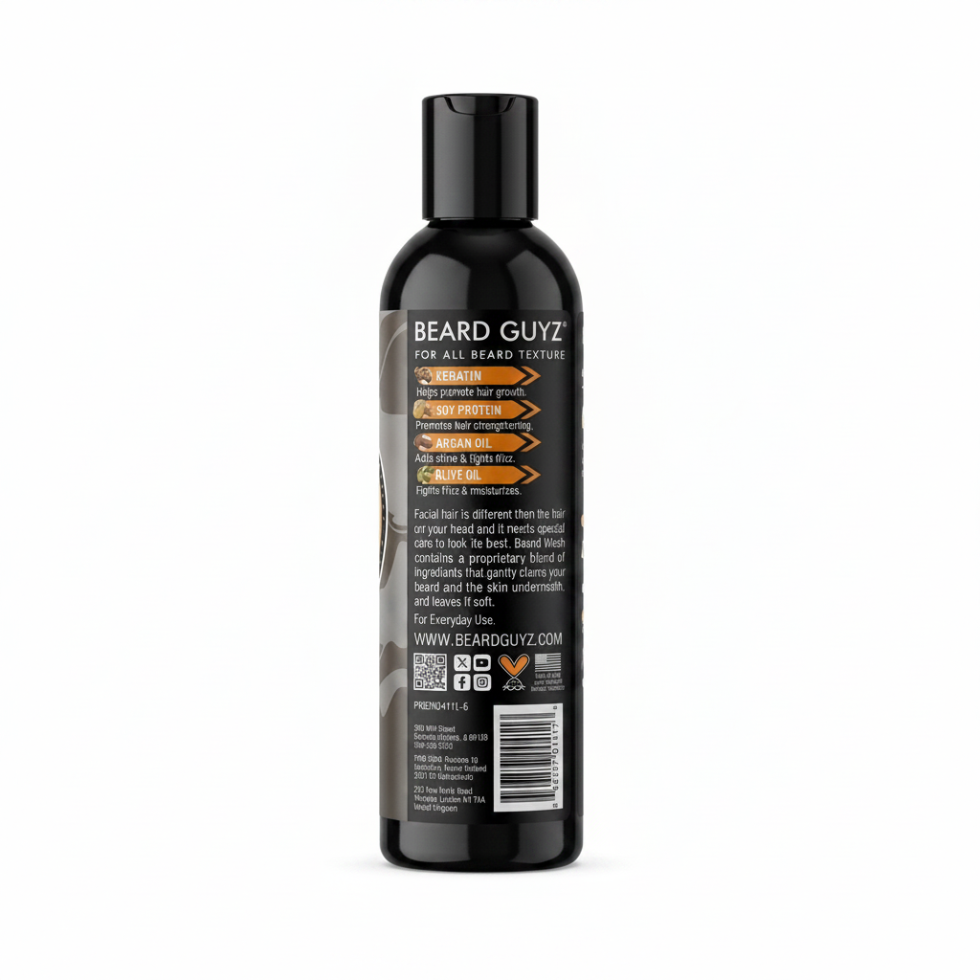 Beard guyz beard wash 8oz citrus cleanser argan oil softens and cleans facial hair beard care