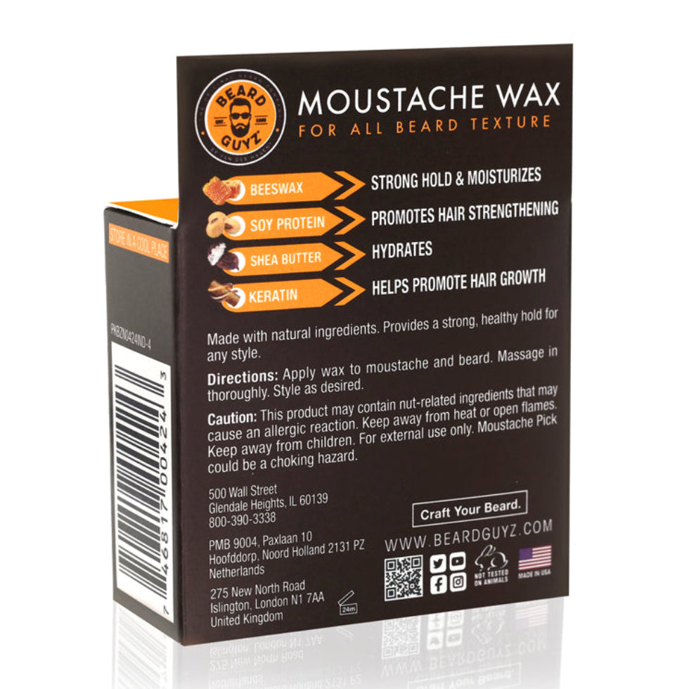 Beard guyz moustache wax 0.88oz strong all day hold styling and shaping wax