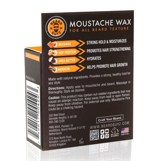 Beard guyz moustache wax 0.88oz strong all day hold styling and shaping wax