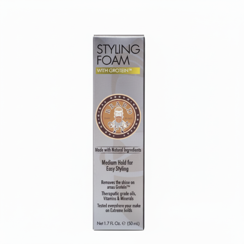 Beard guyz styling foam 1.7oz medium hold protein beard styling control foam easy use