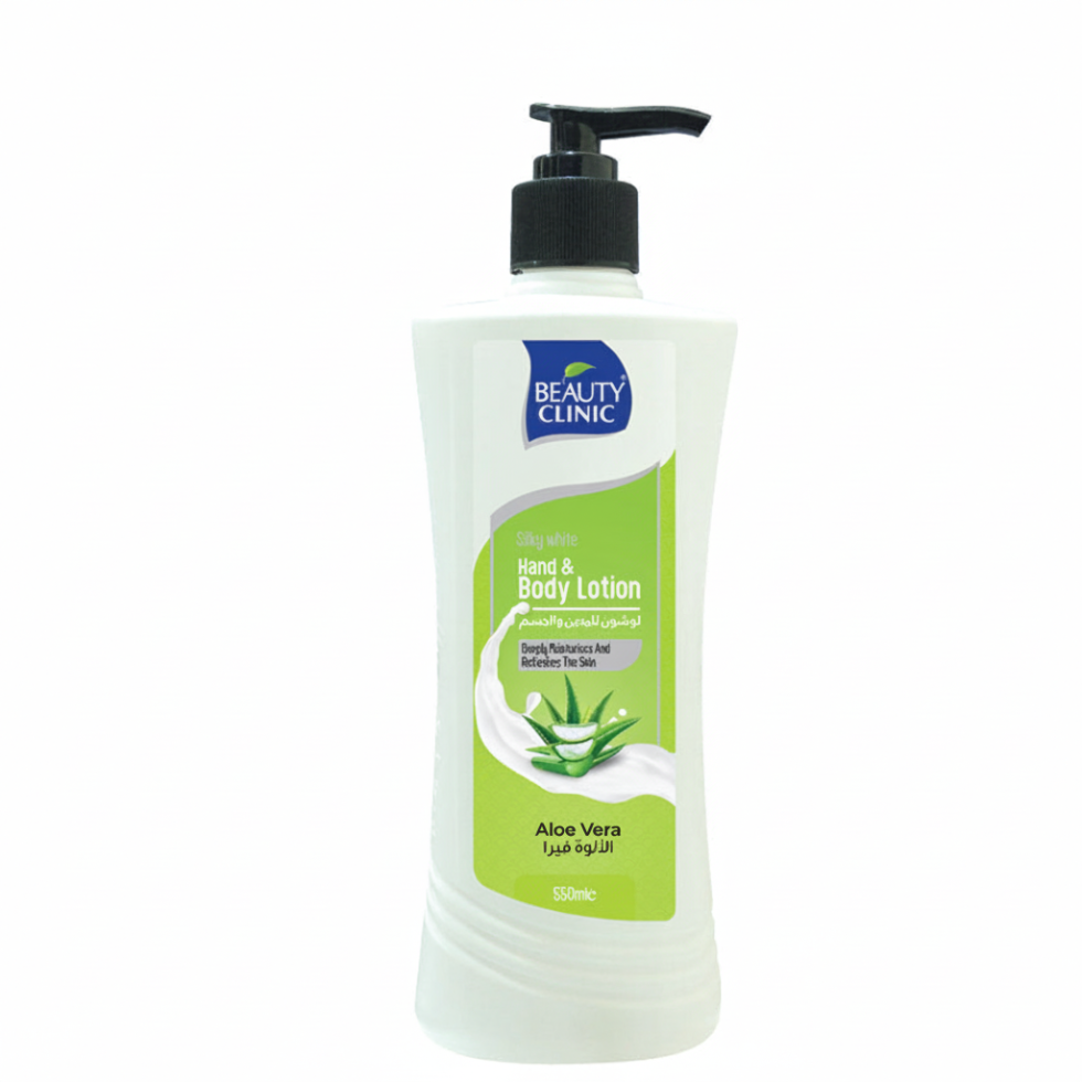 Beauty clinic aloe vera hand and body lotion 550ml hydrating skin care moisturizing lotion for daily use