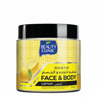 Beauty clinic face and body scrub lemon 500ml brightening exfoliating glow skin scrub