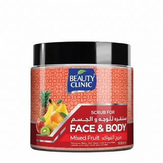 Beauty clinic face and body scrub mixed fruit 500ml glow exfoliating hydrating skin scrub