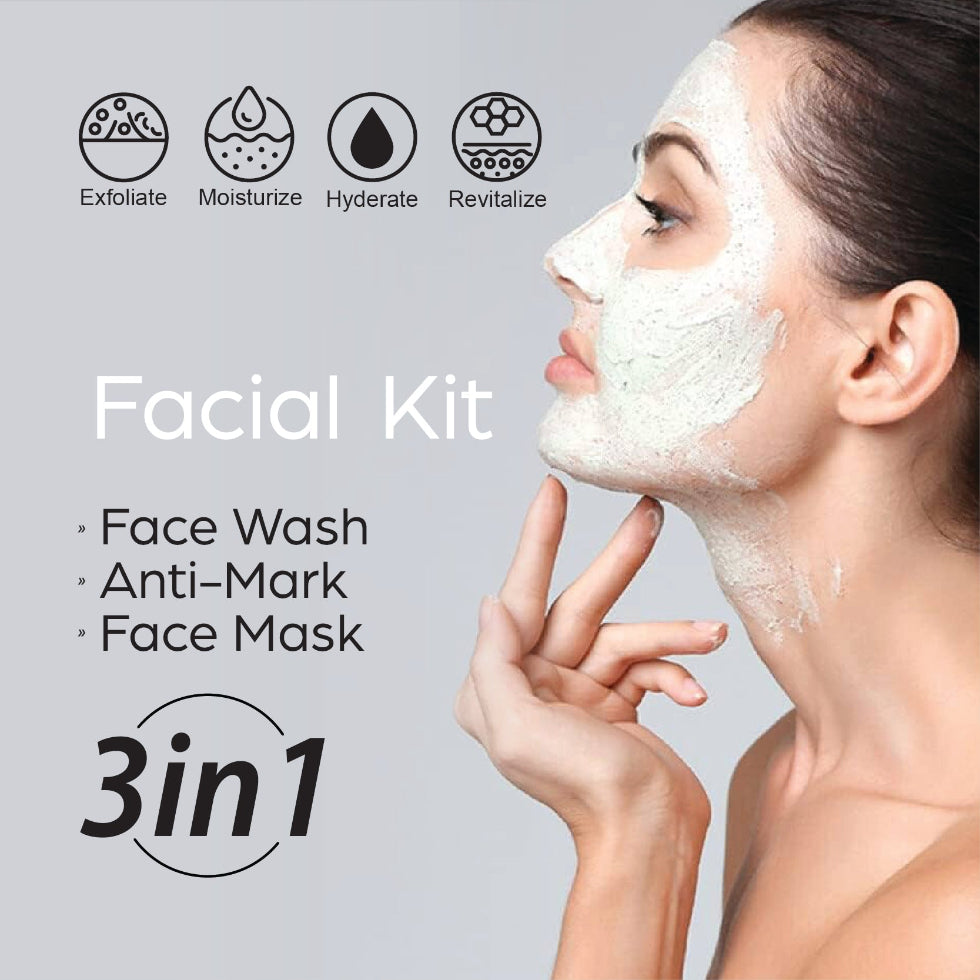 Beauty clinic 3 in 1 facial scrub 500ml face wash anti aging face mask multi care skin product