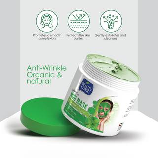 Beauty clinic mint and neem mud mask 500ml deep cleansing detox face mask oil control skin care