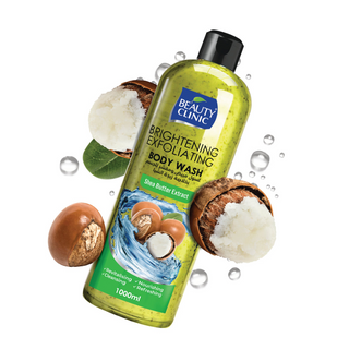 Beauty clinic shea butter exfoliating body wash 1000ml deep clean hydrating body cleanser