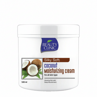 Beauty clinic silky soft coconut moisturising cream 500ml deep hydration body skin care cream