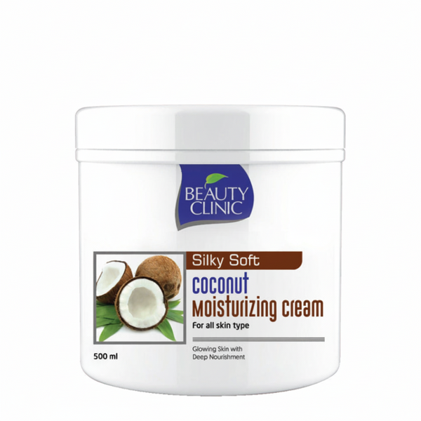 Beauty clinic silky soft coconut moisturising cream 500ml deep hydration body skin care cream