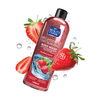 Beauty clinic strawberry exfoliating body wash 1000ml deep cleansing nourishing body wash